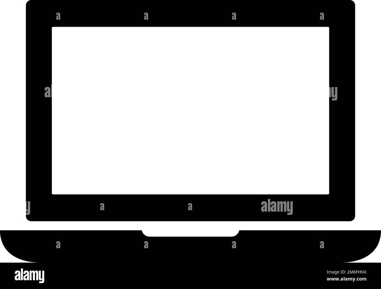 Icona della silhouette del notebook. Display. Vettore modificabile. Illustrazione Vettoriale