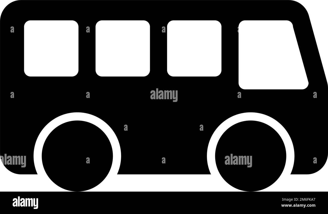 Icona della silhouette dell'autobus. Allenatore. Vettore modificabile. Illustrazione Vettoriale