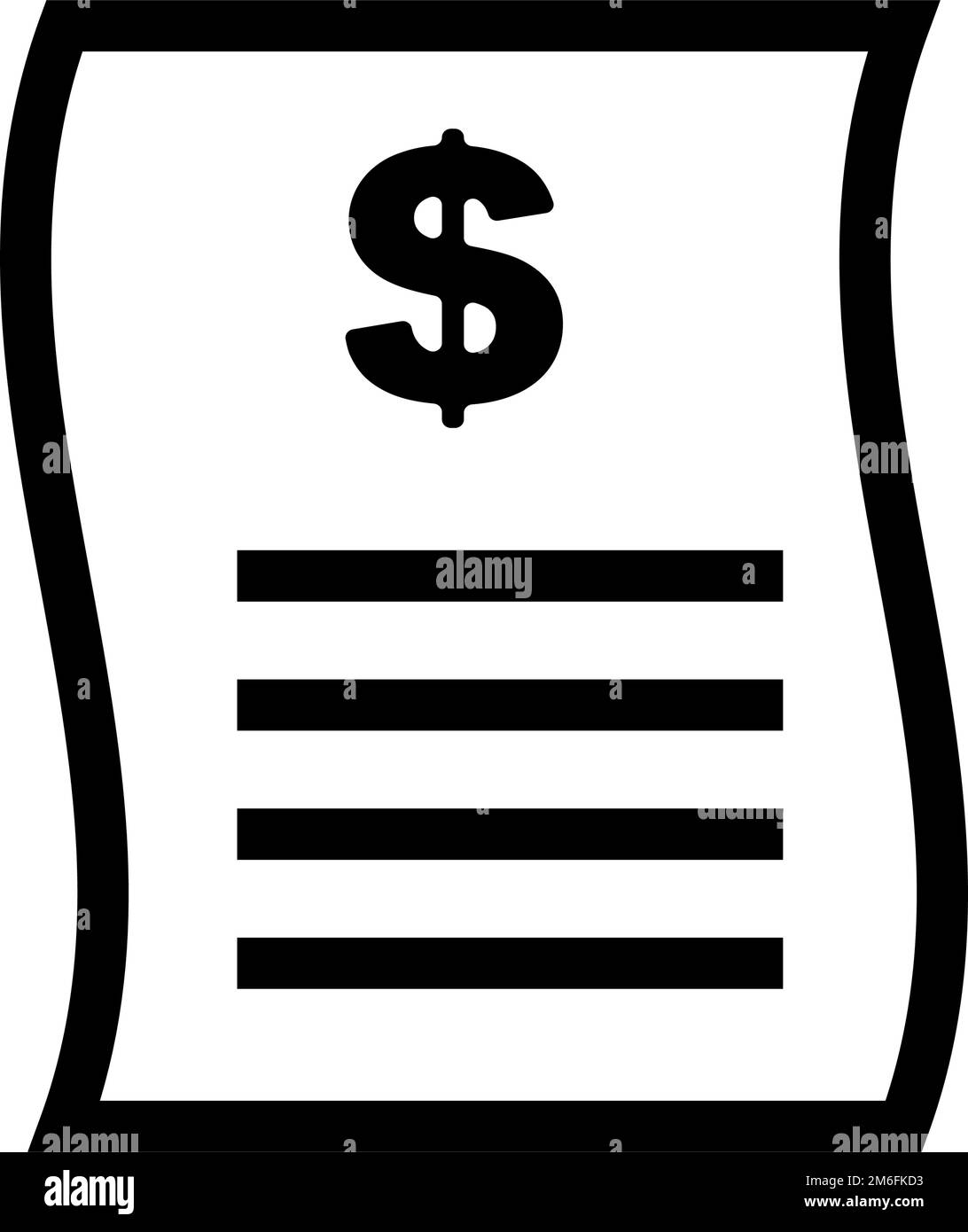 Icona della dichiarazione del dollaro. Icona fattura transazione in dollari. Vettore modificabile. Illustrazione Vettoriale