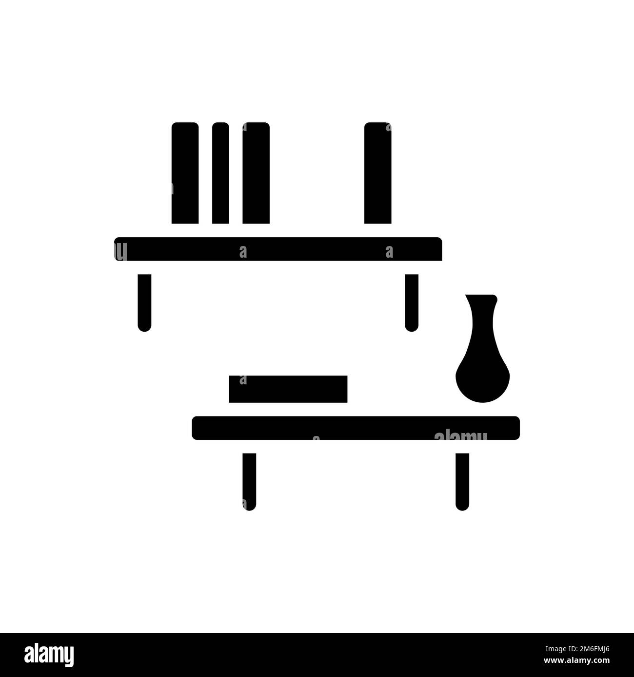 Icona glyph nero ripiano galleggiante Illustrazione Vettoriale