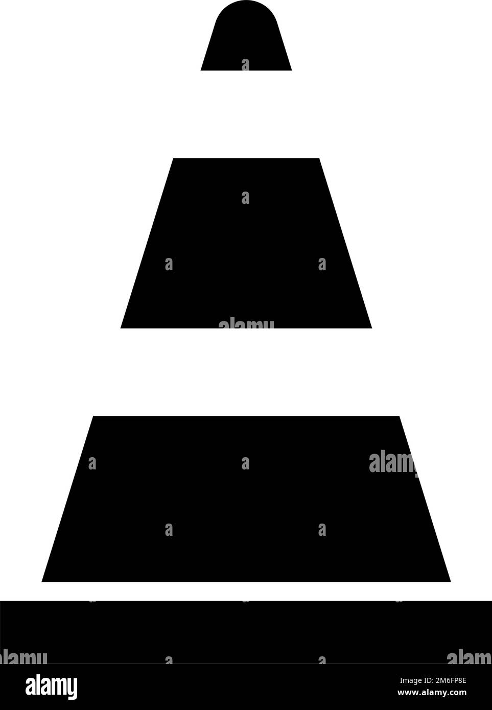Icona della silhouette del cono di sicurezza. Cono stradale. Pilone. Regolamentazione stradale. Vettore modificabile. Illustrazione Vettoriale