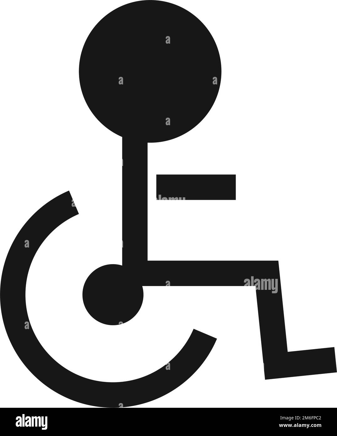 Icona della sedia a rotelle e della sagoma della persona. Parcheggio per sedie a rotelle. Vettore modificabile. Illustrazione Vettoriale