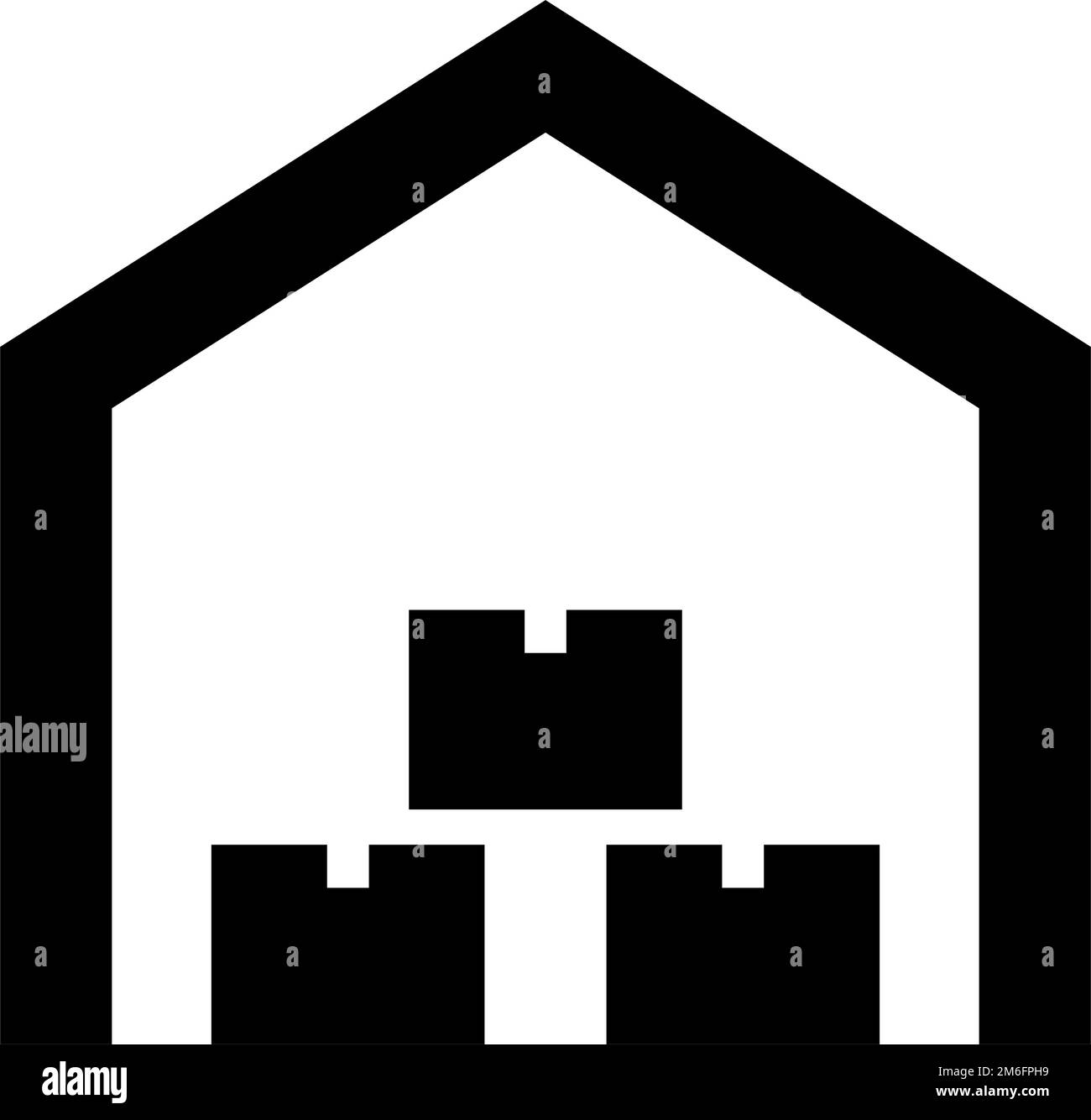 Semplice icona magazzino. Deposito logistico. Vettore modificabile. Illustrazione Vettoriale