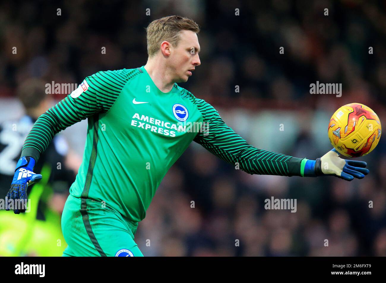 David Stockdale di Brighton & Hove Albion - Brentford / Brighton e Hove Albion, Sky Bet Championship, Griffin Park, Londra - 5th febbraio 2017. Foto Stock