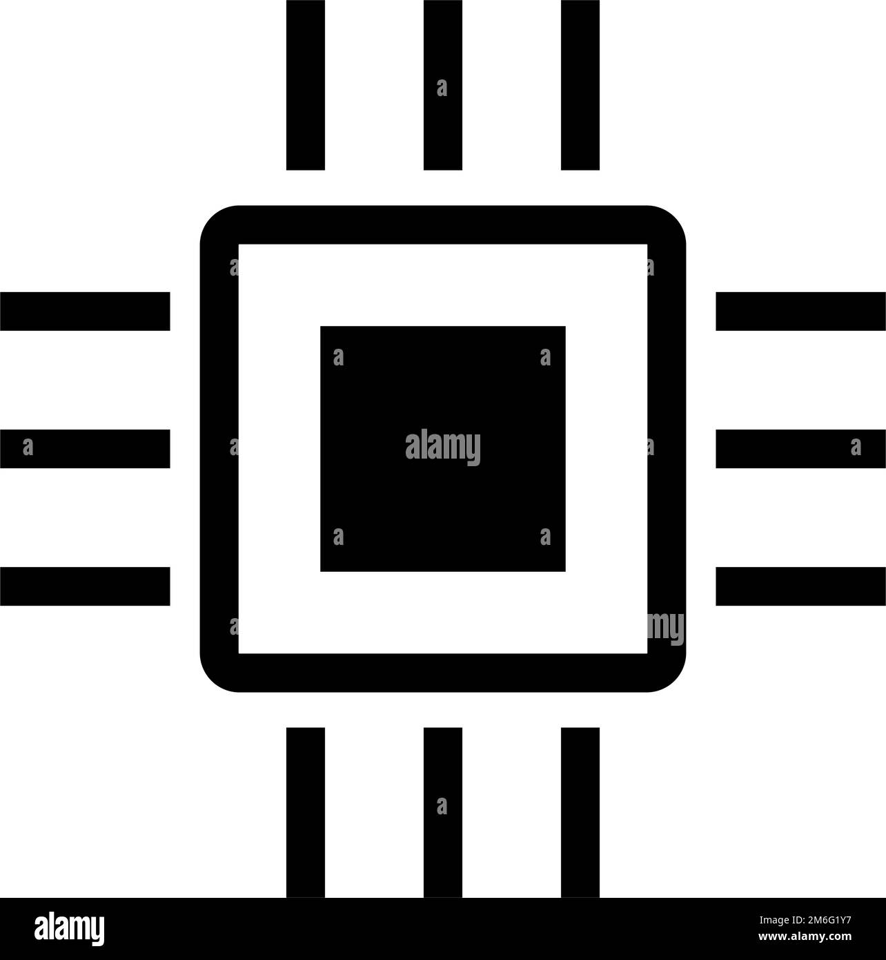 Icona CPU. Parte del computer. Vettore modificabile. Illustrazione Vettoriale