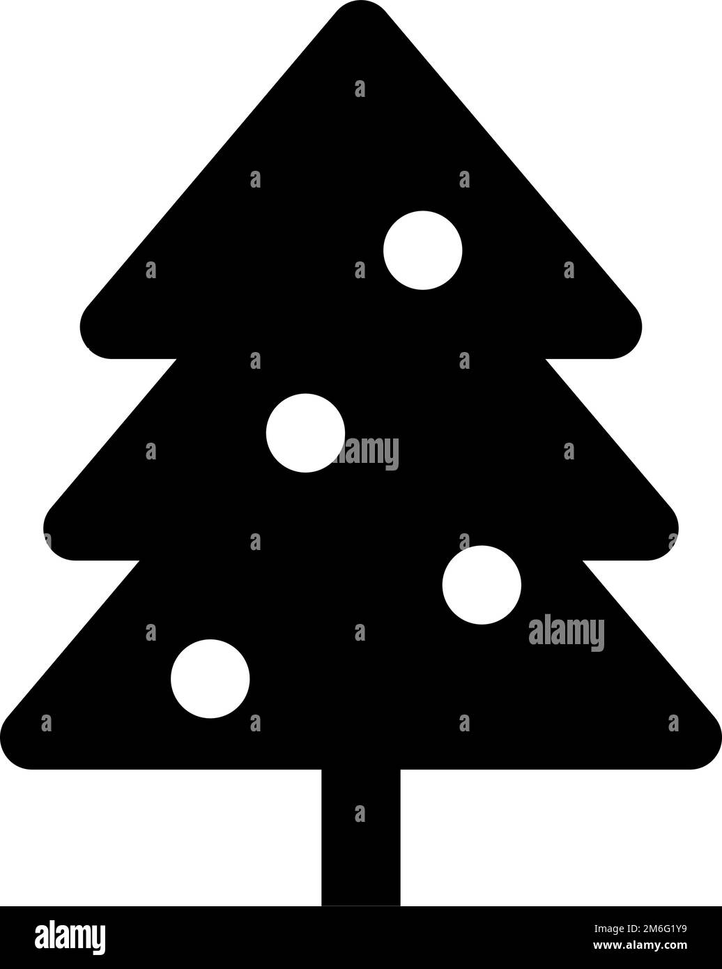 Icona della silhouette dell'albero di Natale. Decorazione di Natale. Vettore modificabile. Illustrazione Vettoriale