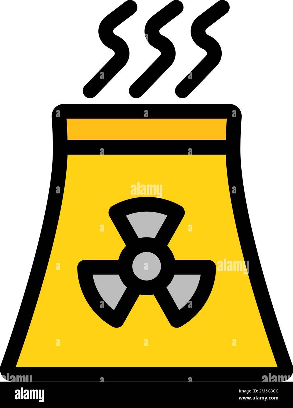 Icona della centrale nucleare. Reattore nucleare. Vettore modificabile. Illustrazione Vettoriale