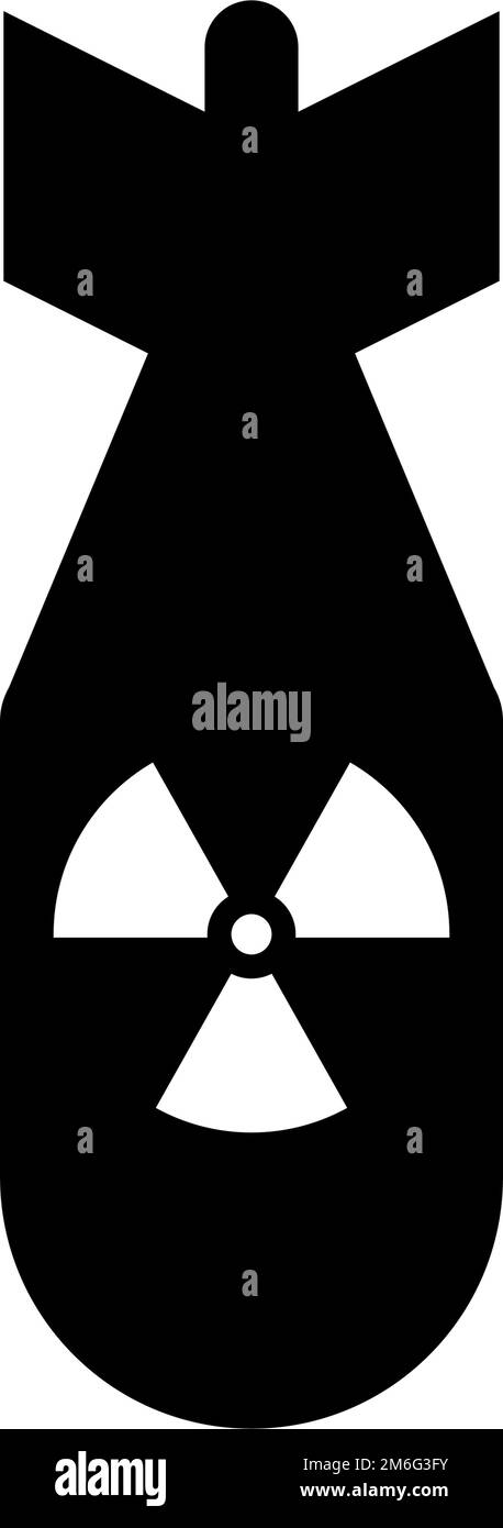 Icona della silhouette della bomba nucleare. Arma nucleare. Bomba atomica. Vettore modificabile. Illustrazione Vettoriale
