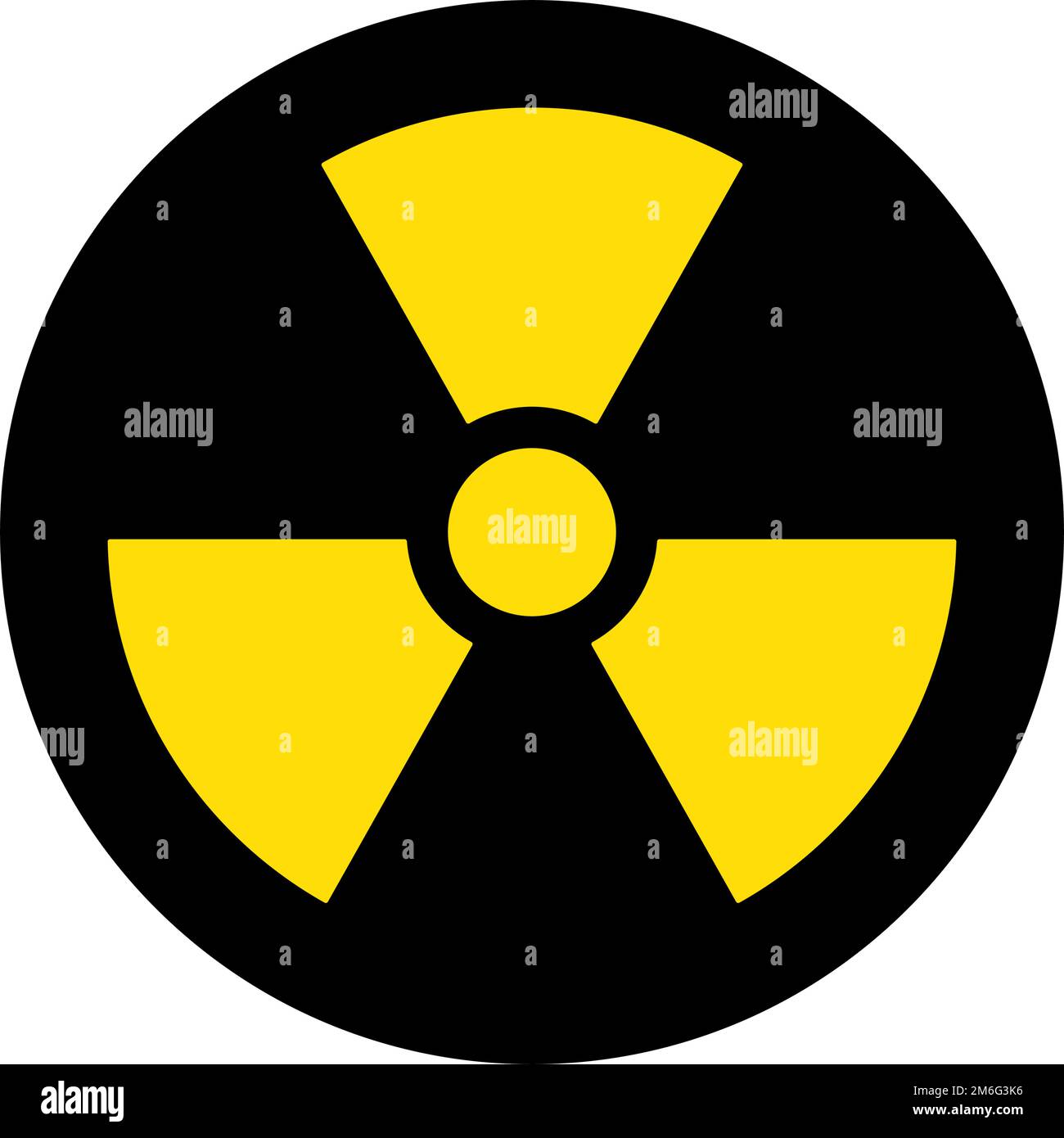 Simbolo di pericolo radioattivo. Icona nucleare. Vettore modificabile. Illustrazione Vettoriale