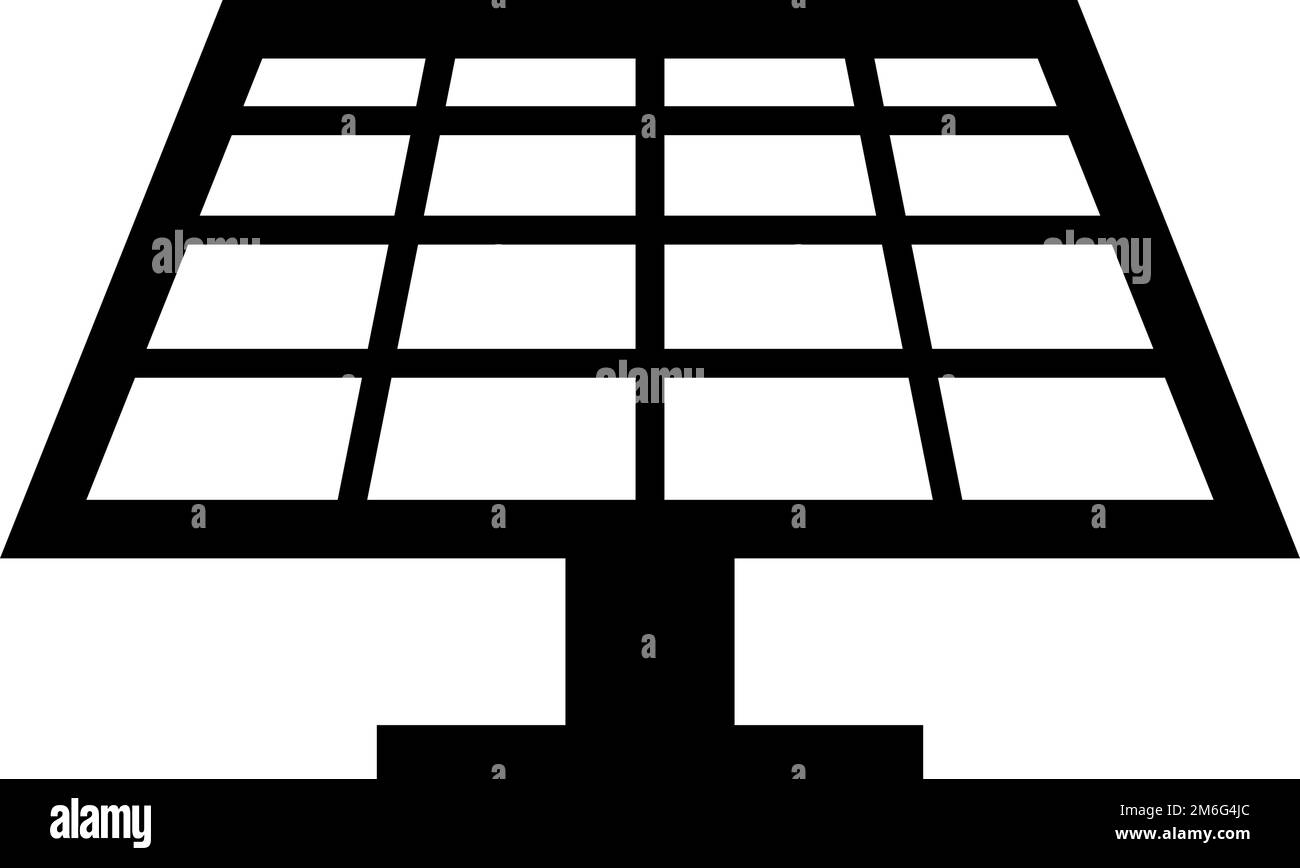 Icona del pannello solare. Dispositivo fotovoltaico. Vettore modificabile. Illustrazione Vettoriale