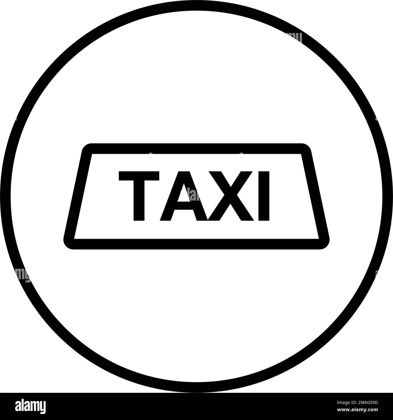 Cartello rotondo sul tetto del taxi. Vettore modificabile. Illustrazione Vettoriale