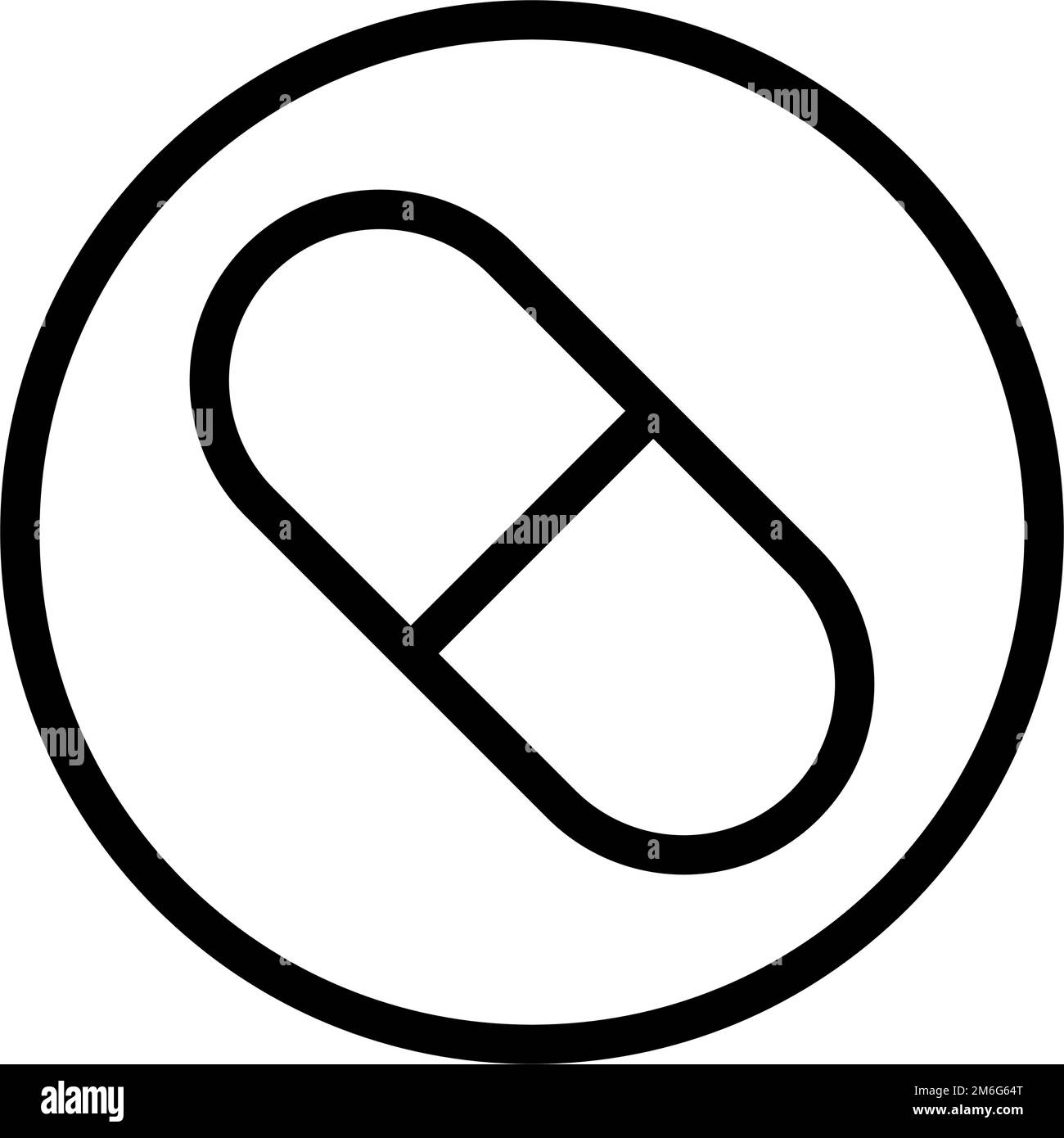 Capsula rotonda icona medicina. Vettore modificabile. Illustrazione Vettoriale