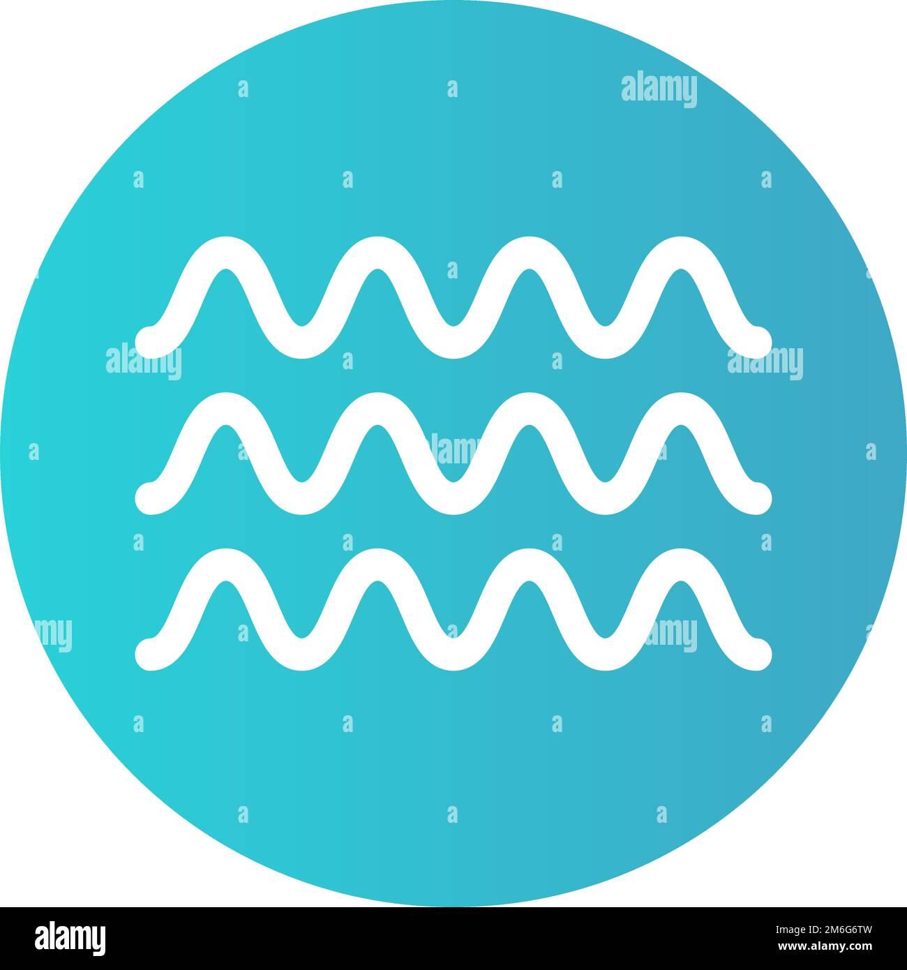 Simbolo dell'onda di mare circolare. Oceano. Vettore modificabile. Illustrazione Vettoriale