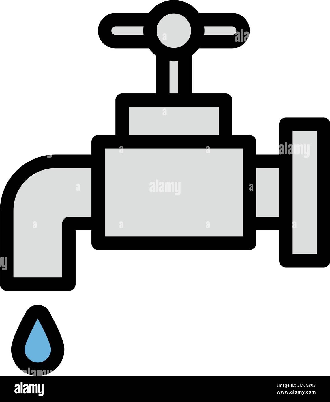 Icona del rubinetto dell'acqua. Acqua di rubinetto. Vettore modificabile. Illustrazione Vettoriale