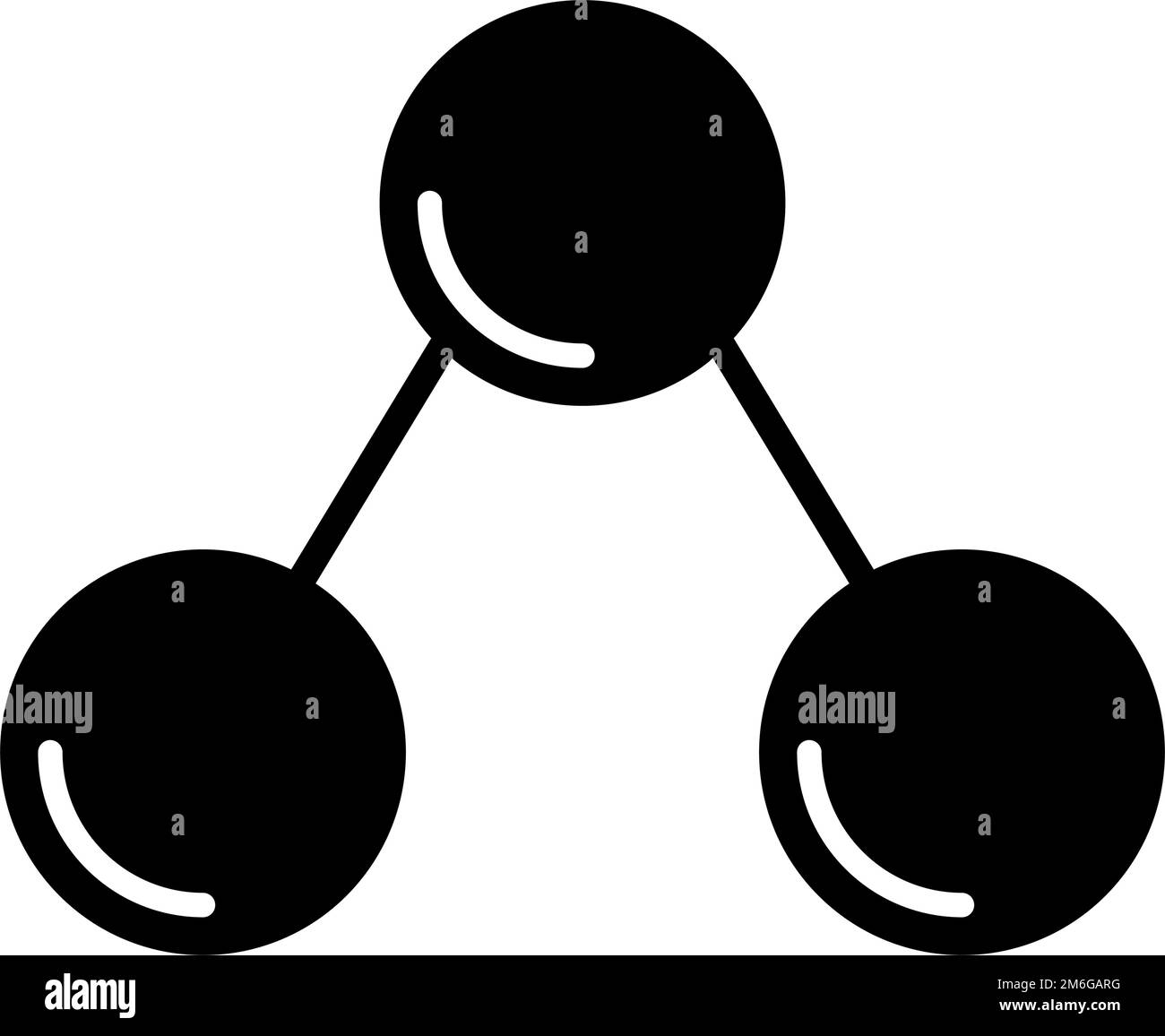 Icona della silhouette di connessione elementare. Molecola. Vettore modificabile. Illustrazione Vettoriale