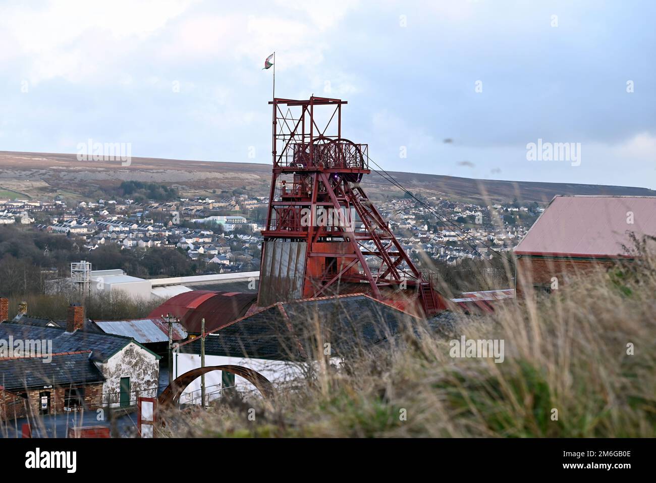 Big Pit Blaenavon a Torfaen, Galles, Regno Unito Big Pit National Coal Museum (in gallese: Pwll Mawr Amgueddfa Lofaol Cymru) è un museo del patrimonio industriale di Bla Foto Stock