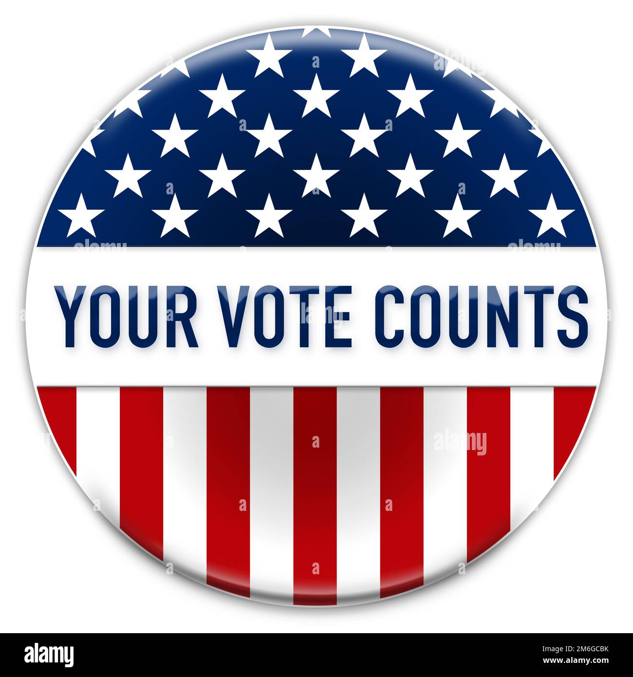 Il tuo voto conta - badge concetto del pulsante Foto Stock