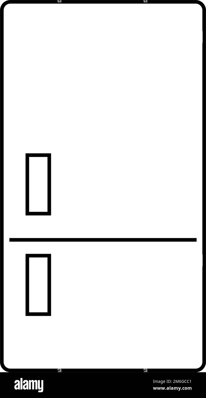Semplice icona frigorifero. Apparecchiature di refrigerazione e congelamento. Vettore modificabile. Illustrazione Vettoriale