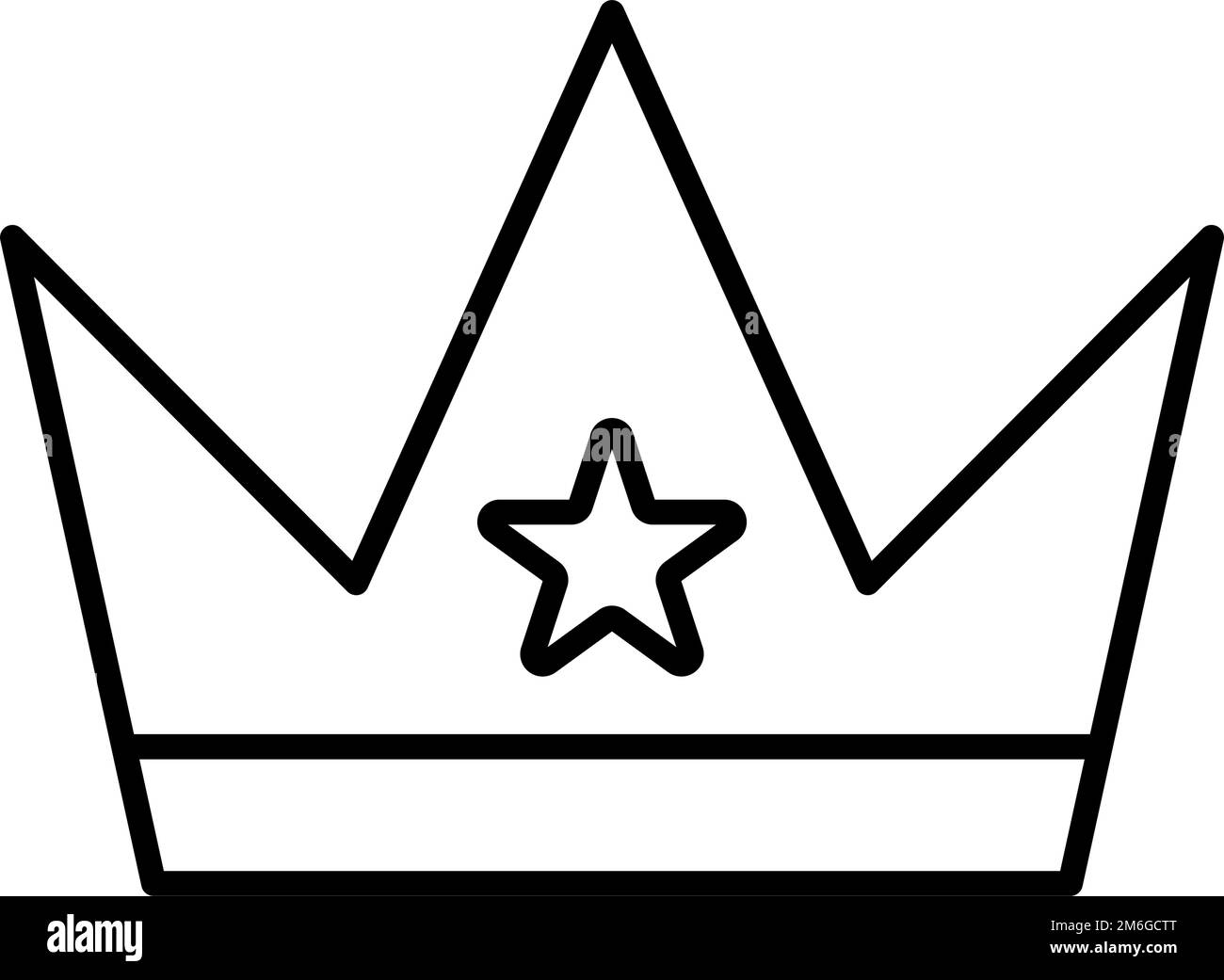 Icona della corona con il simbolo della stella. Simbolo del re o della regina. VIP. Vettore modificabile. Illustrazione Vettoriale