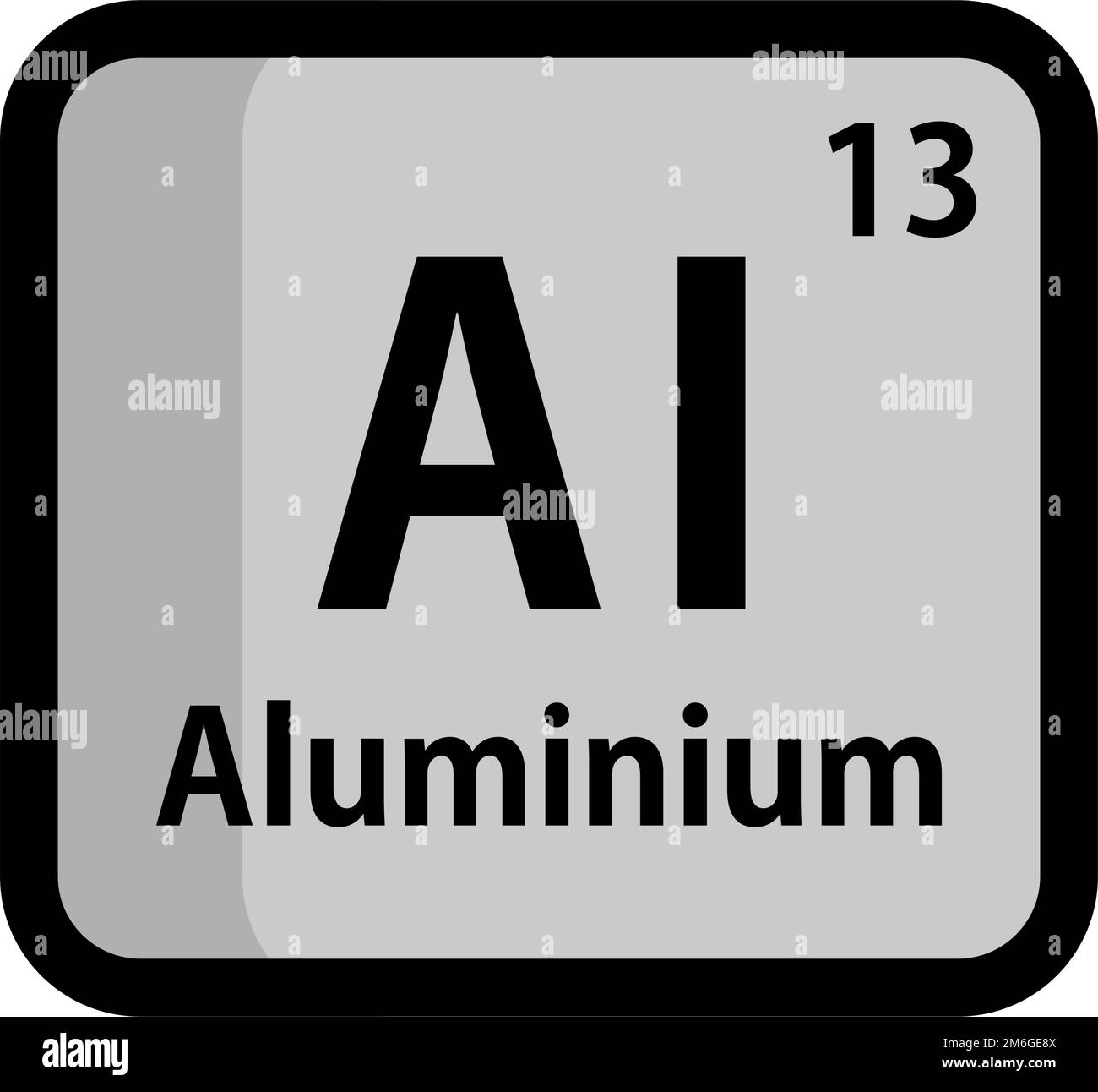 Icona alluminio. Simbolo elementare ai. Vettore modificabile. Illustrazione Vettoriale