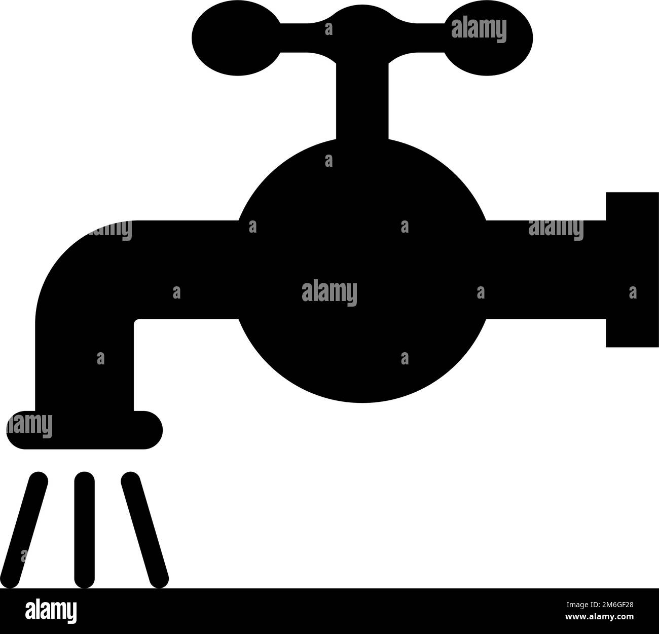 Icona della silhouette del rubinetto dell'acqua. Uso di acqua. Vettore modificabile. Illustrazione Vettoriale