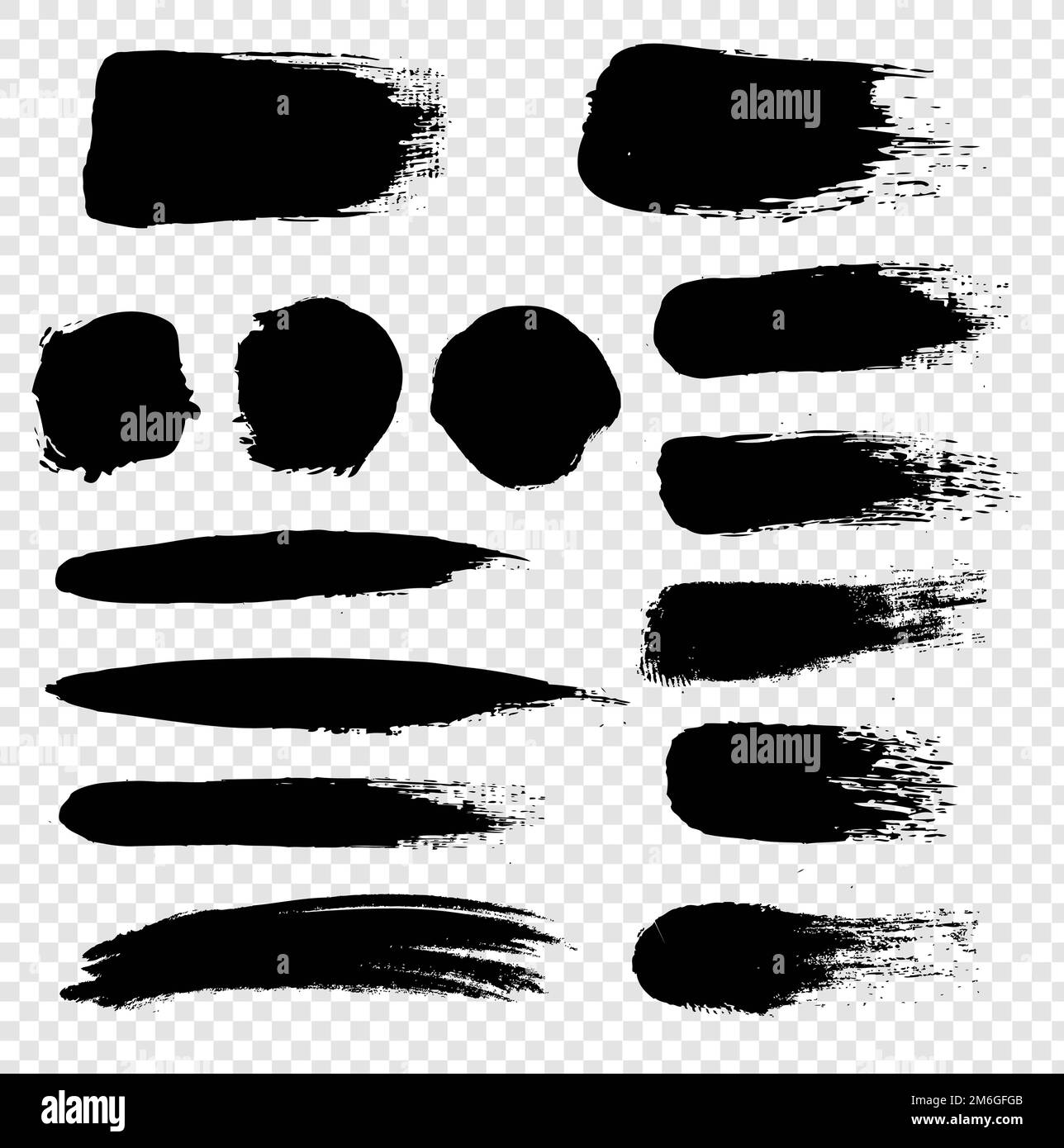 Blot nero impostato con sfondo trasparente Foto Stock