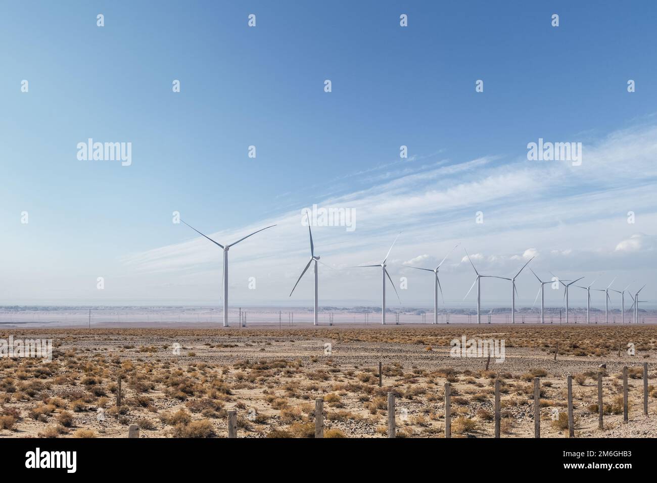 Fattoria del vento sulla natura selvaggia del deserto Foto Stock