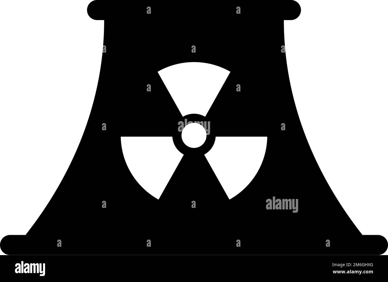 Icona della silhouette del reattore nucleare. Vettore modificabile. Illustrazione Vettoriale