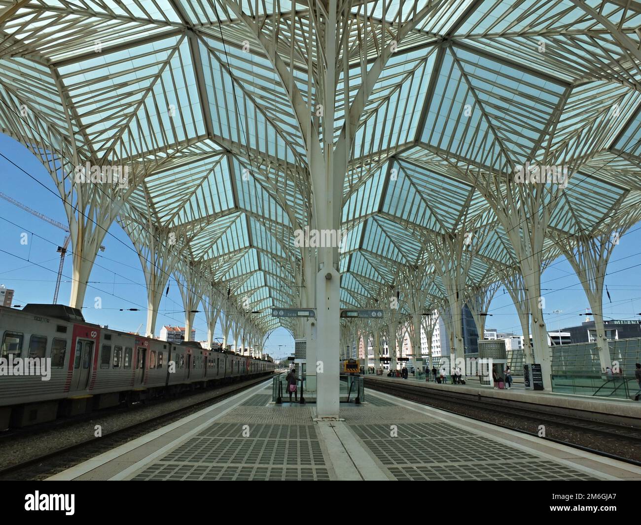 Stazione ferroviaria Oriente a Lisbona - Portogallo Foto Stock