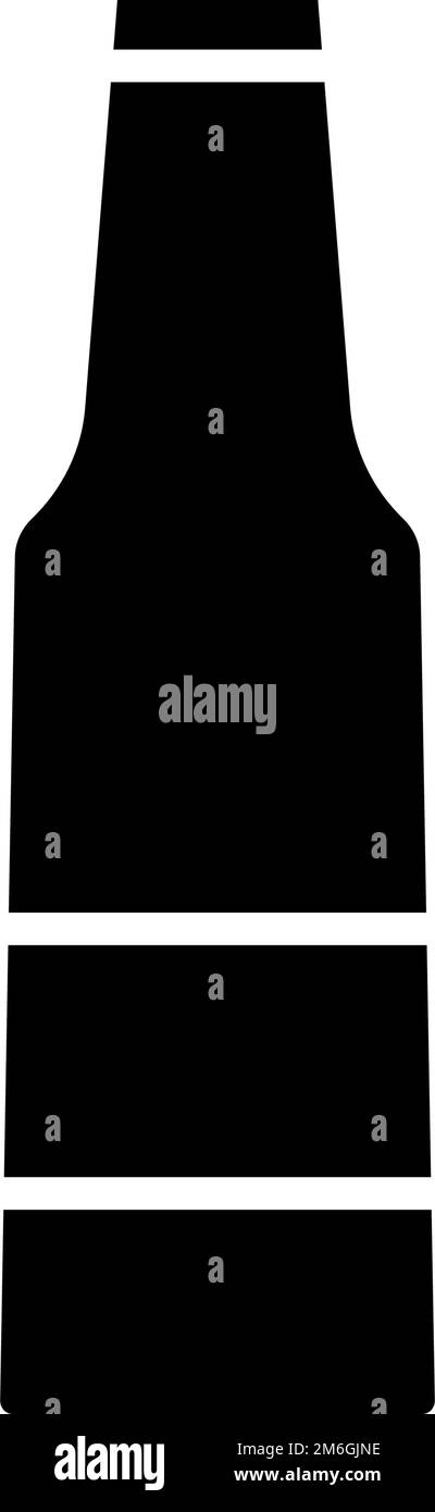 Icona della silhouette della bottiglia. Bottiglia di bevanda. Vettore modificabile. Illustrazione Vettoriale
