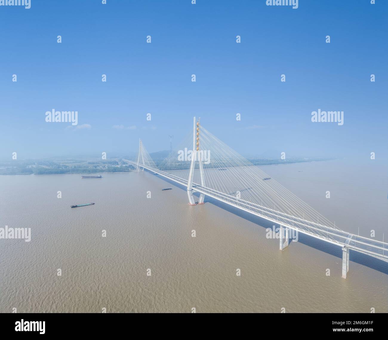 Ponte sul fiume Chizhou Yangtze Foto Stock