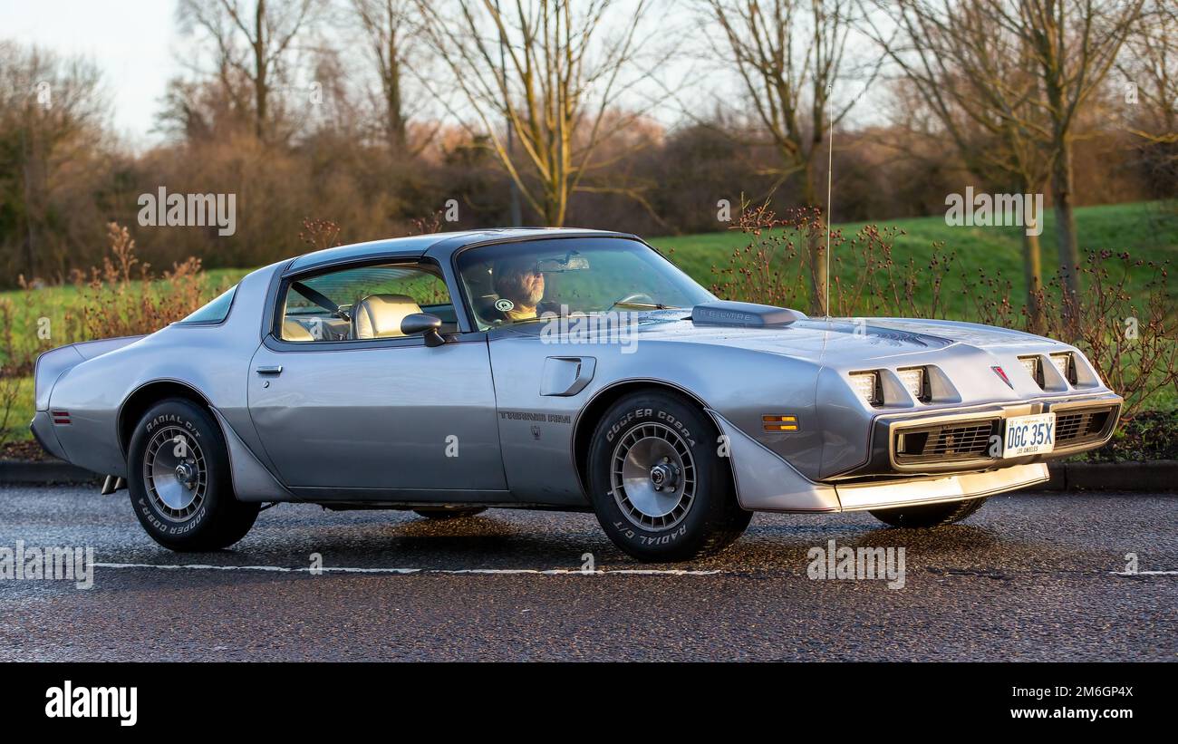 1979 auto classica color argento Pontiac Trans am American Foto Stock