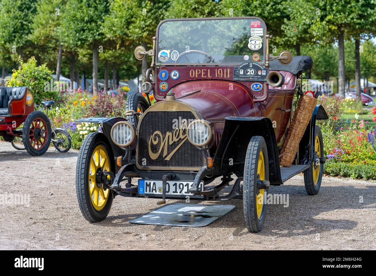 Vintage Opel Torpedo, Germania 1911, 4 cilindri, 4 marce, 1. 100 kg, 50 km h, Gala classica, International Concours dElegance, Schwetzingen, Germania Foto Stock