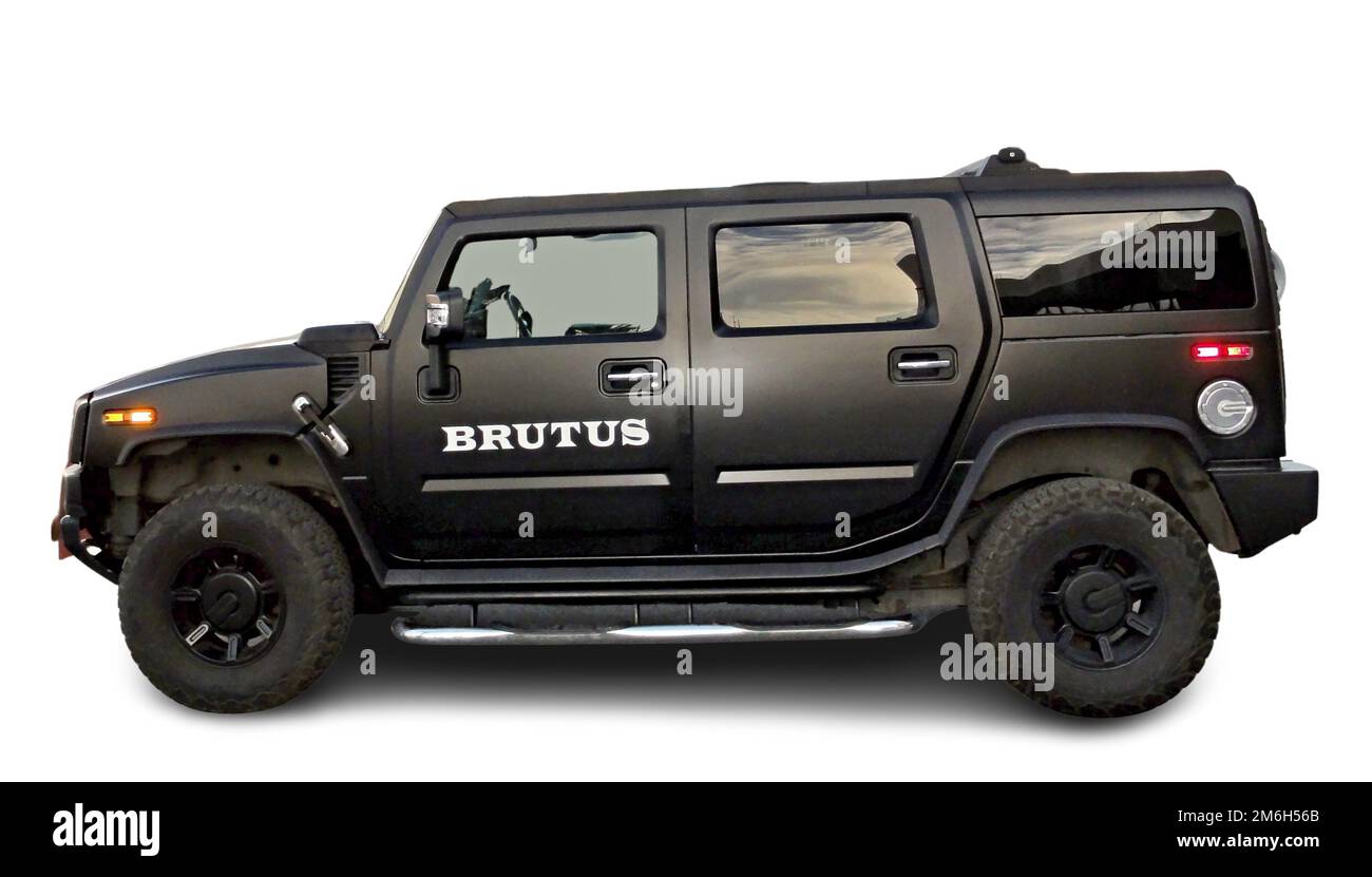 Black Hummer - veicolo fuoristrada di grandi dimensioni negli Stati Uniti Foto Stock