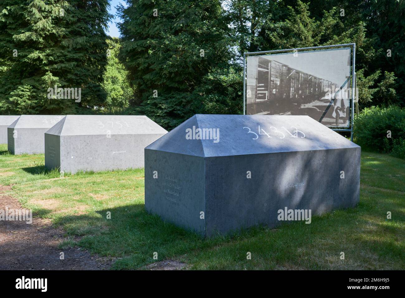 Un Memoriale al campo di transito Westerbork Foto Stock