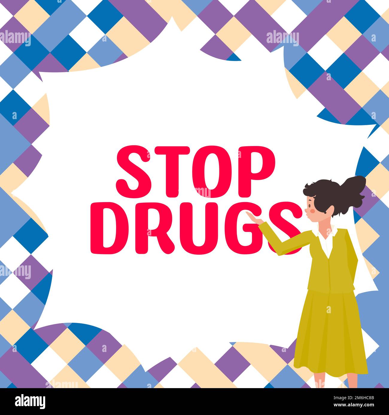 Didascalia di testo con Stop Drugs. Il concetto di Internet pone fine alla dipendenza da sostanze come l'eroina o la cocaina Foto Stock