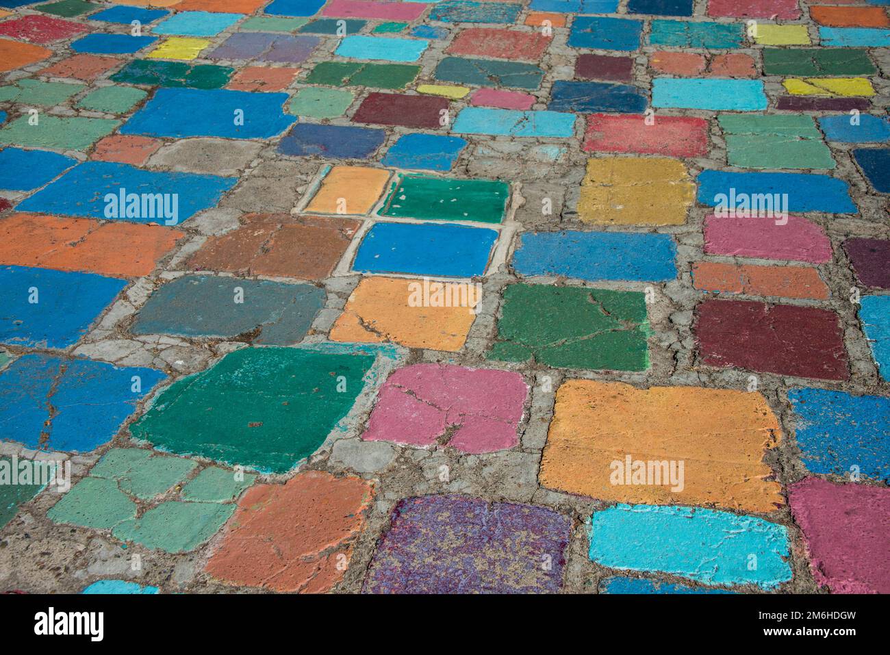 Pavimento colorato, Balboa Park, San Diego, California, Stati Uniti Foto Stock