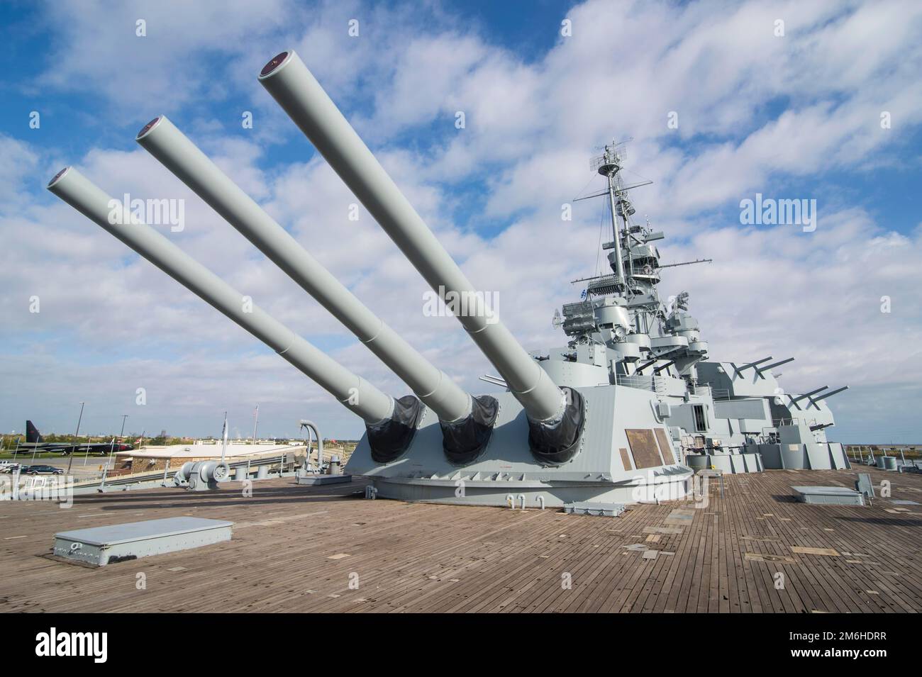 Nave da guerra USS Alabama, nel parco commemorativo della nave da guerra USS Alabama, Mobile, Alabama, USA Foto Stock