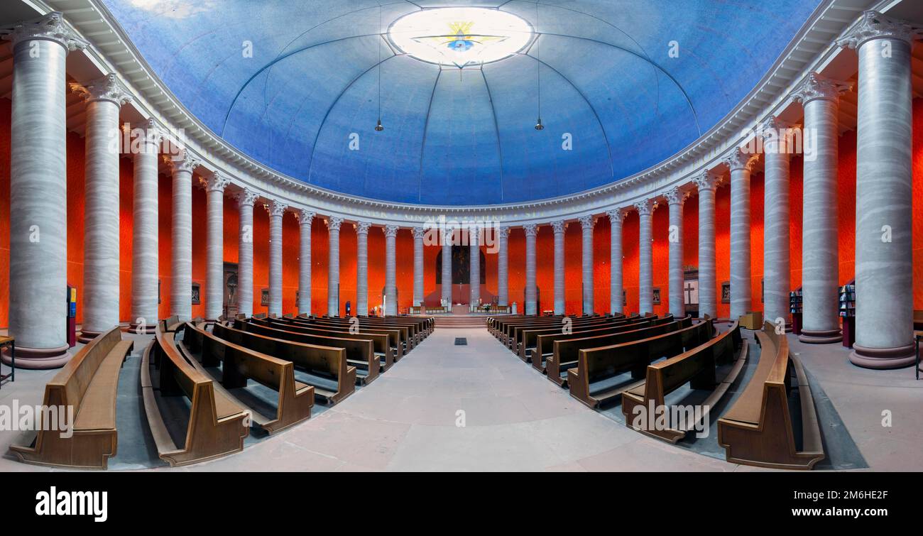 St Ludwig Chiesa Panorama interno Darmstadt Germania Foto Stock