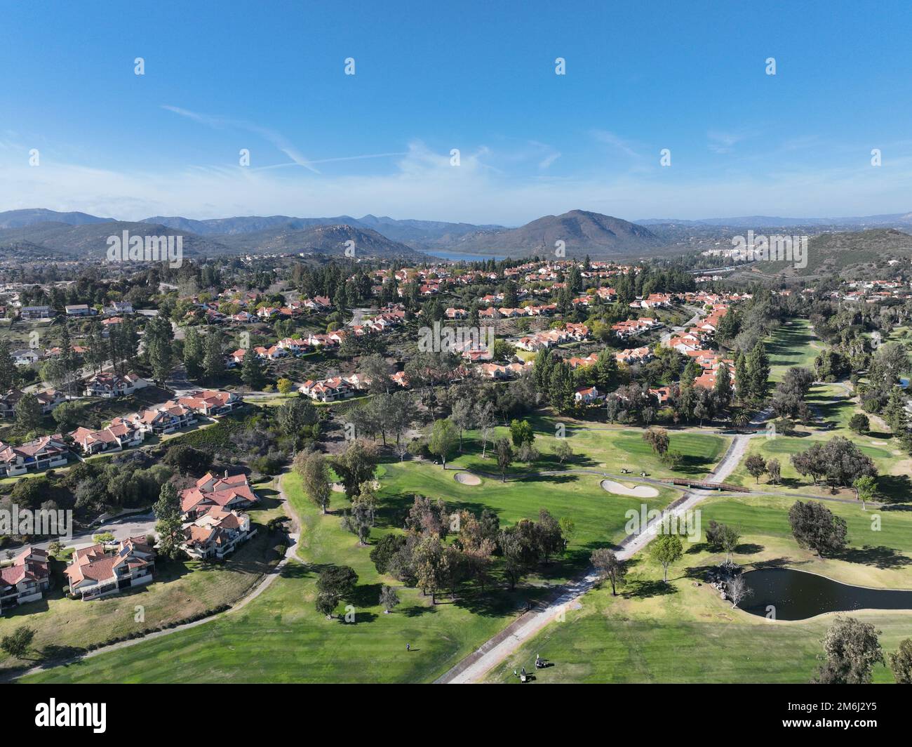 Golf in zona residenziale in California. Foto Stock