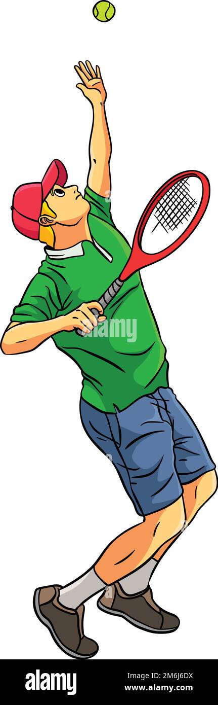 Tennis Sport Cartoon colorato clipart Illustrazione Illustrazione Vettoriale