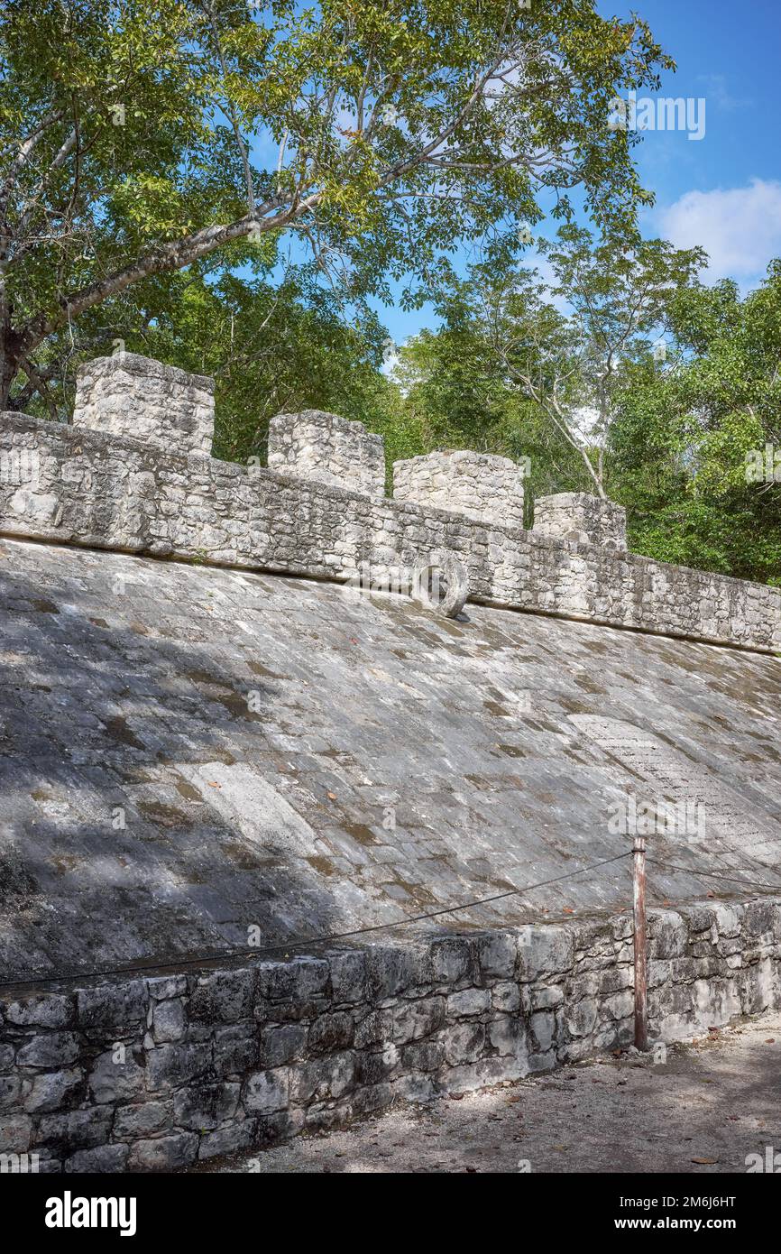 Campo di palla (juego de pelota) a Coba, Yucatan, Messico. Foto Stock