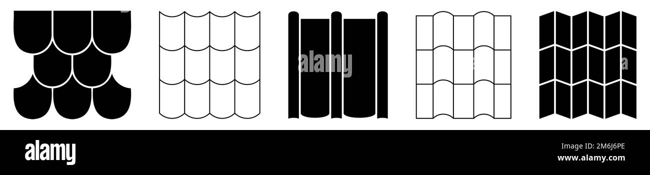 Set di tegole. Illustrazione vettoriale isolata su sfondo bianco Illustrazione Vettoriale