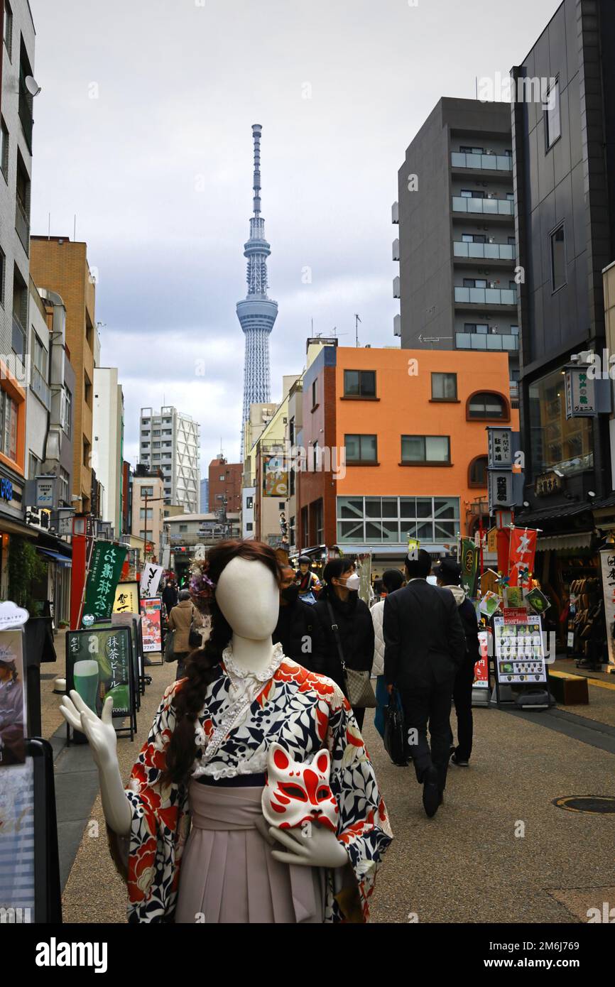 Tokyo Streets "Asakusa Sensoji Temple Area" Foto Stock