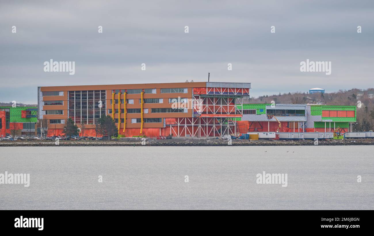 Un nuovo campus del Nova Scotia Community College è in costruzione sul lungomare di Sydney. Sostituirà l'attuale Campus Marconi sul sito di Foto Stock