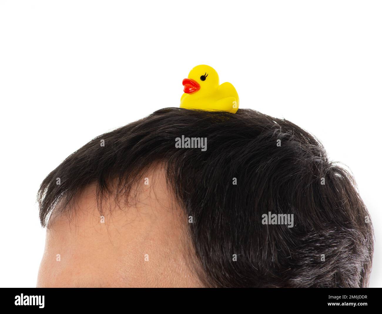 Anatra gialla gonfiabile in testa simbolo delle proteste thailandesi Foto Stock