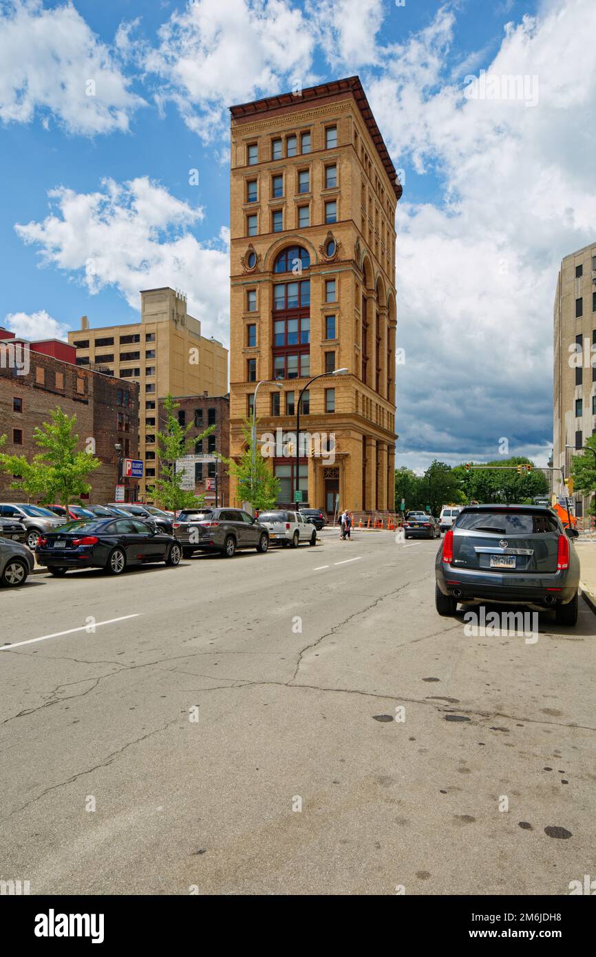 R.G. Dun, di fama Dun & Bradstreet, ha gestito attività di reporting del credito da questo, il primo alto edificio in acciaio di Buffalo. Foto Stock