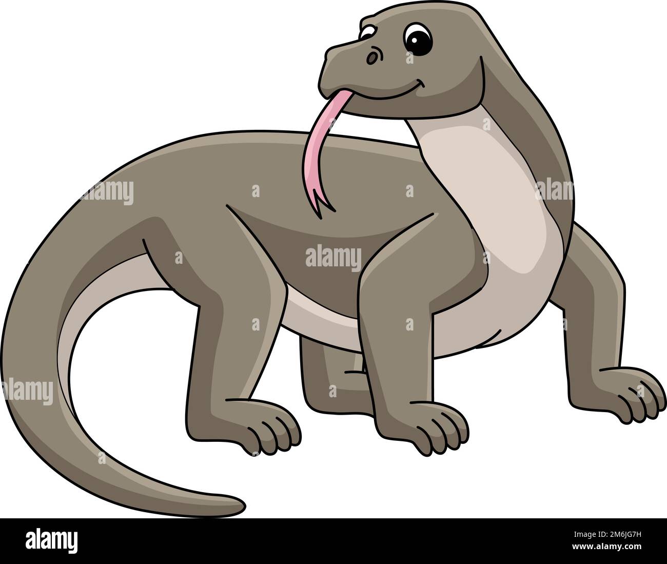 Komodo Dragon animale Cartoon colorato clipart Illustrazione Vettoriale