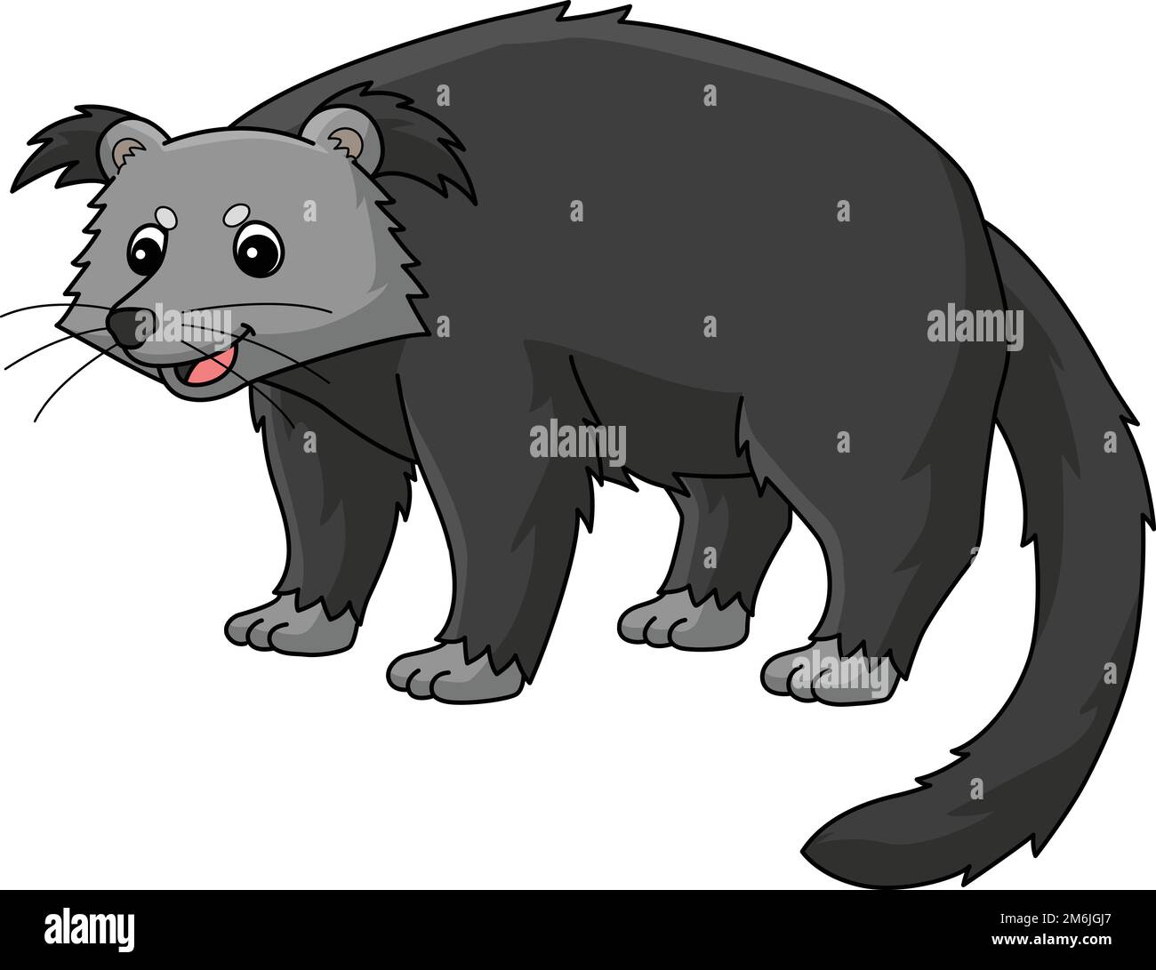 Binturong animale Cartoon colorato Clipart Illustrazione Vettoriale