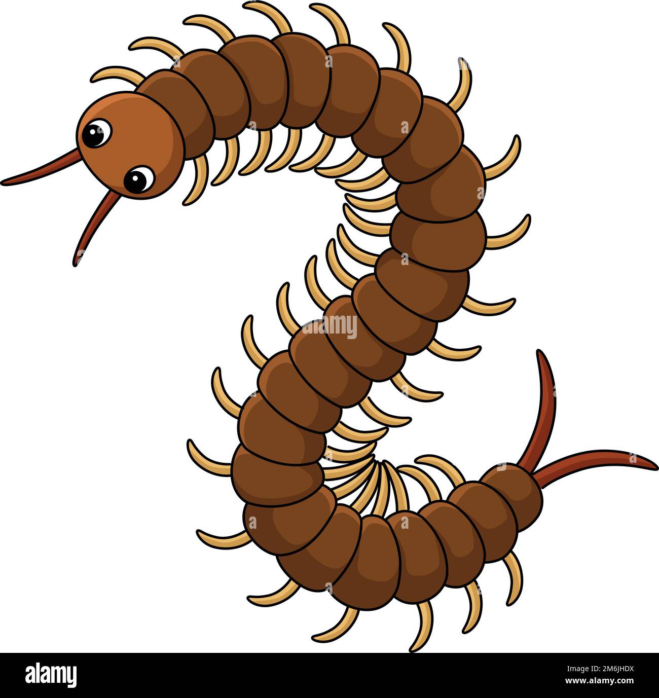 Centipede animale Cartoon colorato Clipart Illustrazione Vettoriale